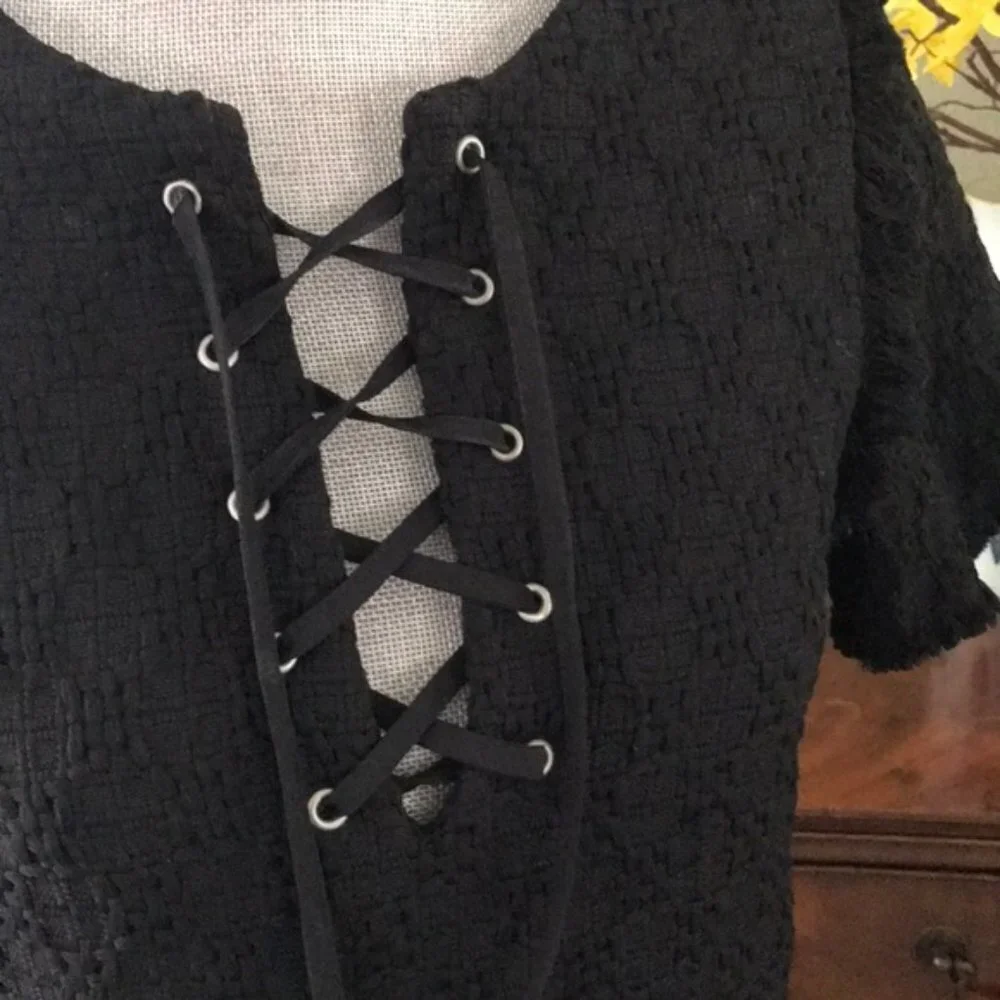 J.O.A. Los Angeles Tweed Lace-Front LBD Size XS - Picture 4 of 8